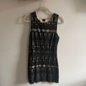 Blu Pepper Black Lace Mini Dress